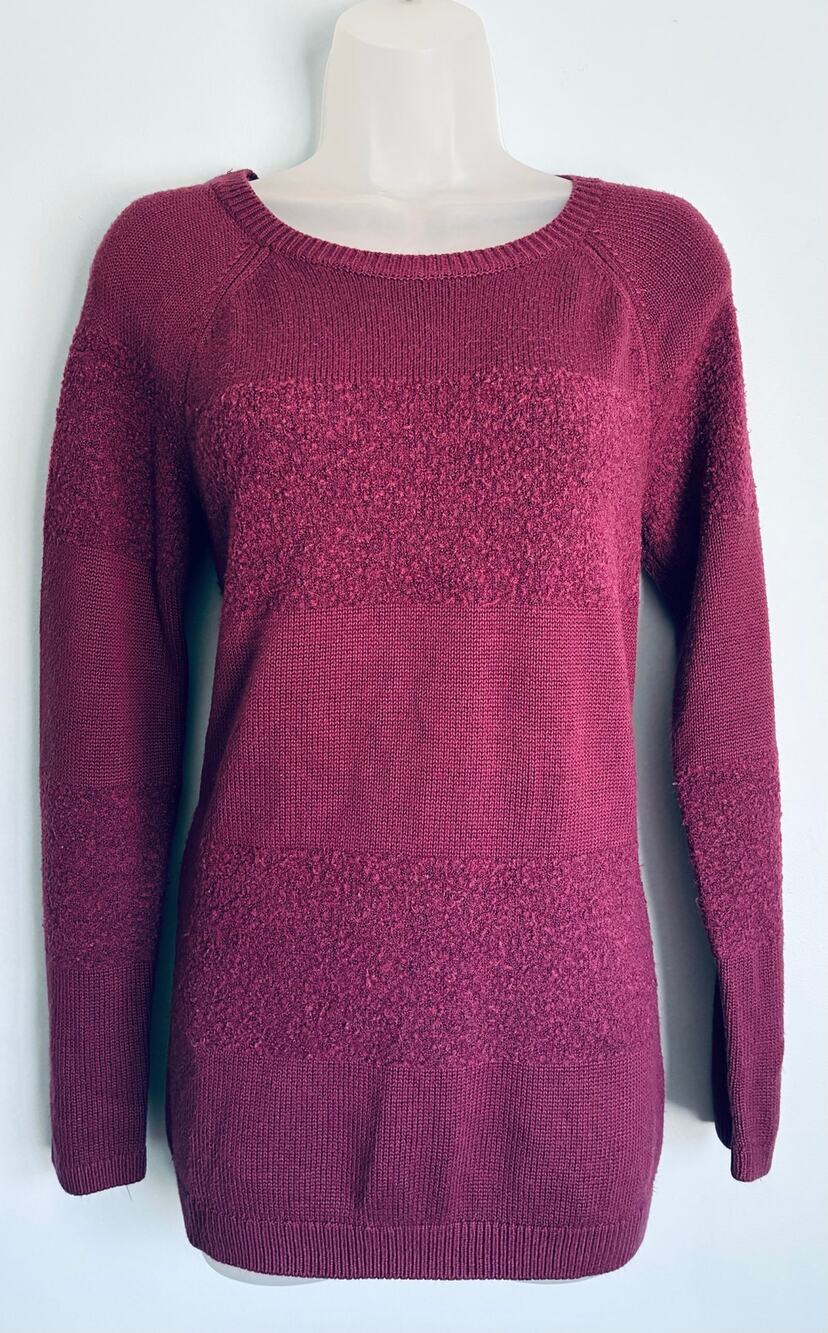 Calvin Klein Wool Blend Sweater Textured Cottage Large Fig